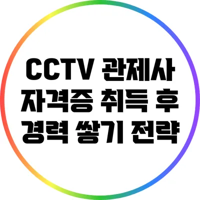 CCTV 관제사 자격증 취득 후 경력 쌓기 전략
