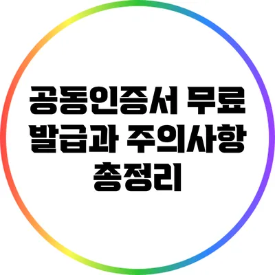 공동인증서 무료 발급과 주의사항 총정리