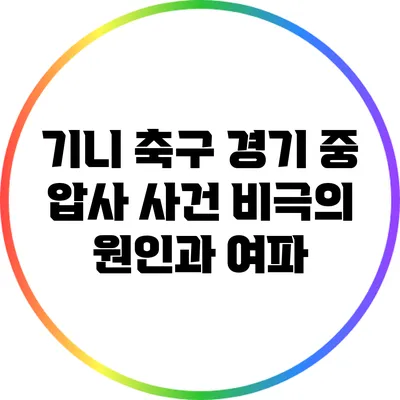 기니 축구 경기 중 압사 사건: 비극의 원인과 여파