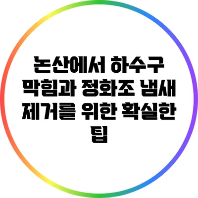 논산에서 하수구 막힘과 정화조 냄새 제거를 위한 확실한 팁