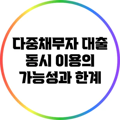 다중채무자 대출 동시 이용의 가능성과 한계