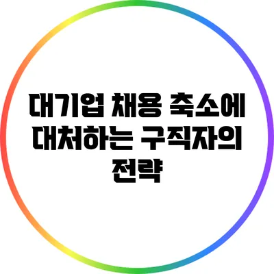 대기업 채용 축소에 대처하는 구직자의 전략