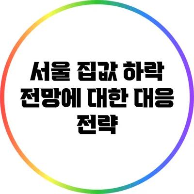서울 집값 하락 전망에 대한 대응 전략