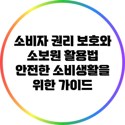 소비자 권리 보호와 소보원 활용법: 안전한 소비생활을 위한 가이드