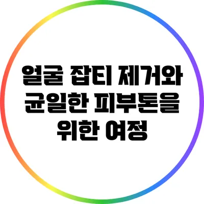 얼굴 잡티 제거와 균일한 피부톤을 위한 여정