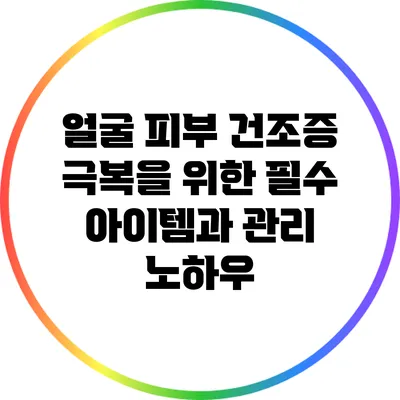 얼굴 피부 건조증 극복을 위한 필수 아이템과 관리 노하우