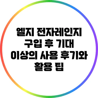 엘지 전자레인지 구입 후 기대 이상의 사용 후기와 활용 팁