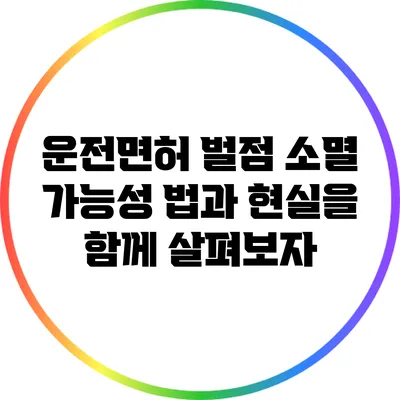 운전면허 벌점 소멸 가능성: 법과 현실을 함께 살펴보자