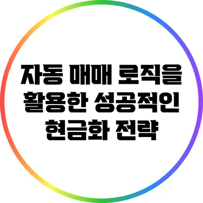 자동 매매 로직을 활용한 성공적인 현금화 전략