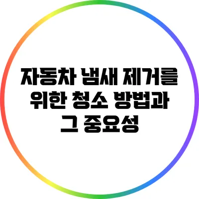 자동차 냄새 제거를 위한 청소 방법과 그 중요성