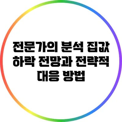 전문가의 분석: 집값 하락 전망과 전략적 대응 방법