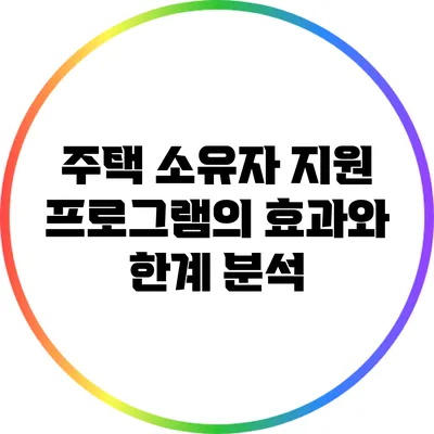 주택 소유자 지원 프로그램의 효과와 한계 분석