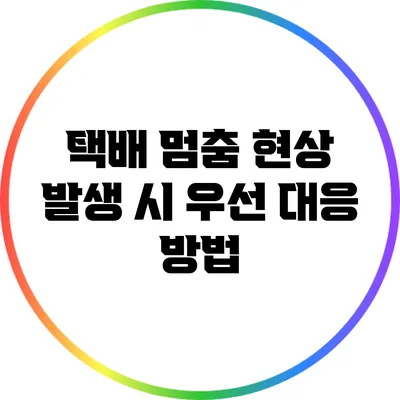 택배 멈춤 현상 발생 시 우선 대응 방법