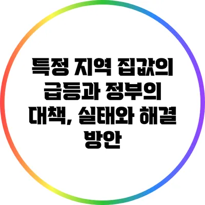 특정 지역 집값의 급등과 정부의 대책, 실태와 해결 방안