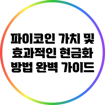 파이코인 가치 및 효과적인 현금화 방법 완벽 가이드