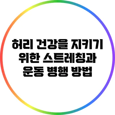 허리 건강을 지키기 위한 스트레칭과 운동 병행 방법