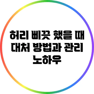 허리 삐끗 했을 때 대처 방법과 관리 노하우
