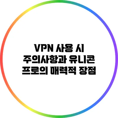 VPN 사용 시 주의사항과 유니콘 프로의 매력적 장점