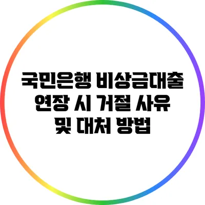 국민은행 비상금대출 연장 시 거절 사유 및 대처 방법