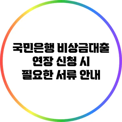 국민은행 비상금대출 연장 신청 시 필요한 서류 안내