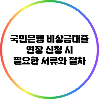 국민은행 비상금대출 연장 신청 시 필요한 서류와 절차