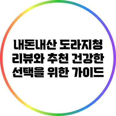 내돈내산 도라지청 리뷰와 추천: 건강한 선택을 위한 가이드