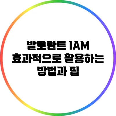 발로란트 IAM 효과적으로 활용하는 방법과 팁