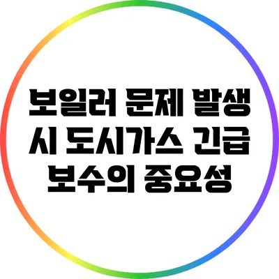 보일러 문제 발생 시 도시가스 긴급 보수의 중요성