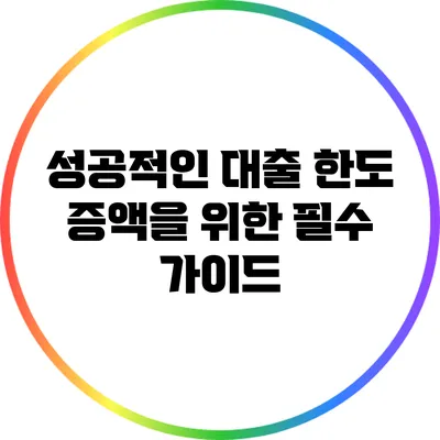 성공적인 대출 한도 증액을 위한 필수 가이드