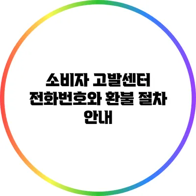 소비자 고발센터 전화번호와 환불 절차 안내