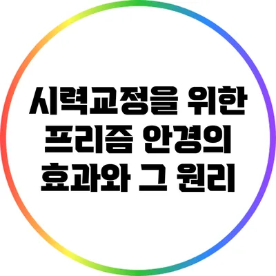 시력교정을 위한 프리즘 안경의 효과와 그 원리