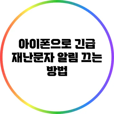 아이폰으로 긴급 재난문자 알림 끄는 방법