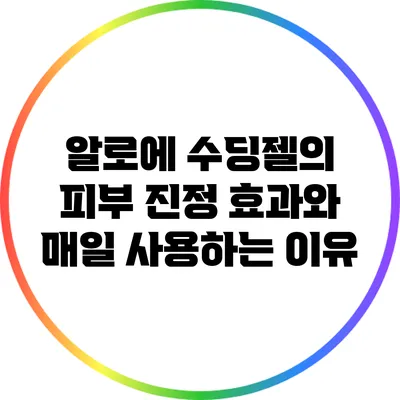알로에 수딩젤의 피부 진정 효과와 매일 사용하는 이유