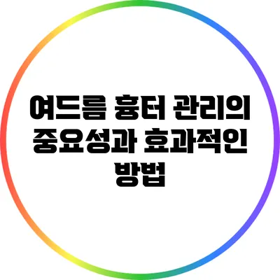 여드름 흉터 관리의 중요성과 효과적인 방법