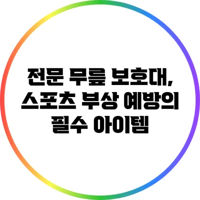 전문 무릎 보호대, 스포츠 부상 예방의 필수 아이템
