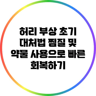 허리 부상 초기 대처법: 찜질 및 약물 사용으로 빠른 회복하기