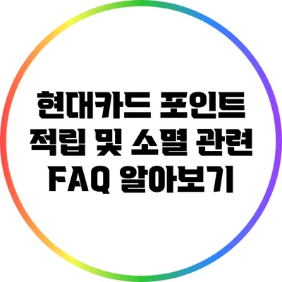 현대카드 포인트 적립 및 소멸 관련 FAQ 알아보기