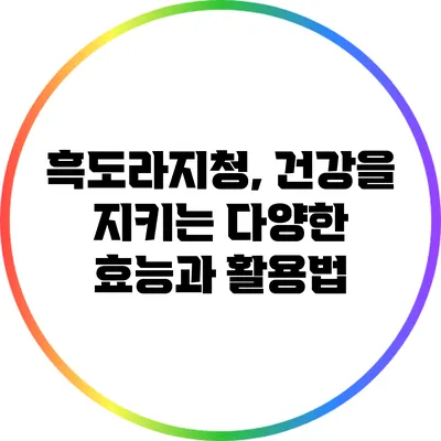 흑도라지청, 건강을 지키는 다양한 효능과 활용법