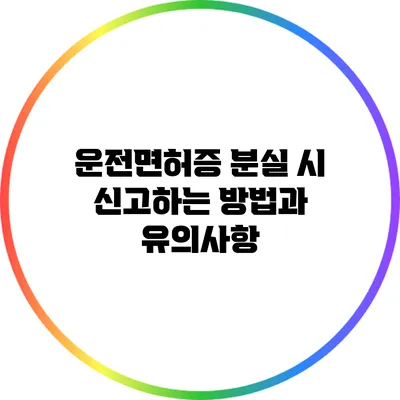 운전면허증 분실 시 신고하는 방법과 유의사항