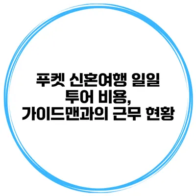 푸켓 신혼여행 일일 투어 비용, 가이드맨과의 근무 현황
