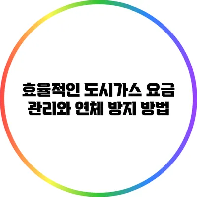 효율적인 도시가스 요금 관리와 연체 방지 방법