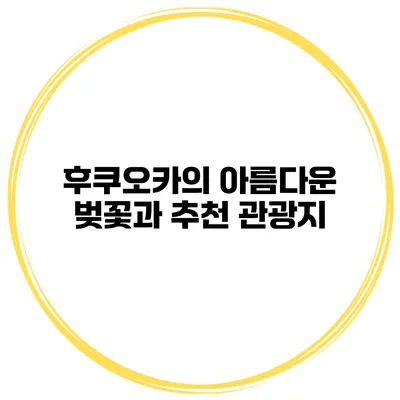 후쿠오카의 아름다운 벚꽃과 추천 관광지